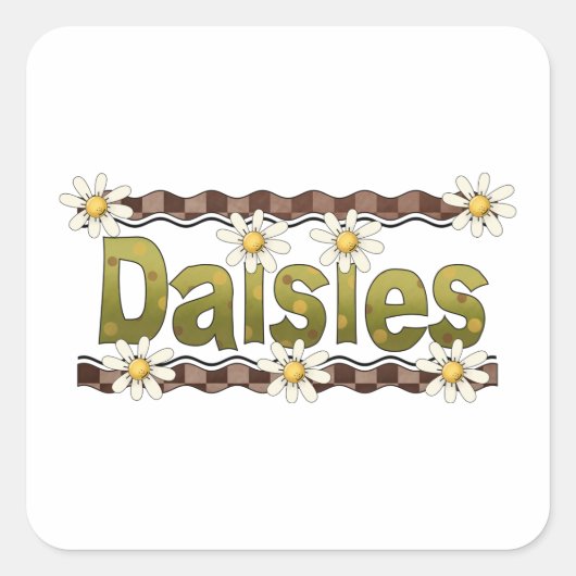 Daisies Square Sticker (Voorkant)
