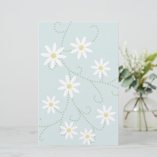Daisies Stationery-Floral Briefpapier (Staand voorkant)