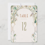 Daisies Table Numbers  Art Nouveau Wedding Kaart (Voorkant)