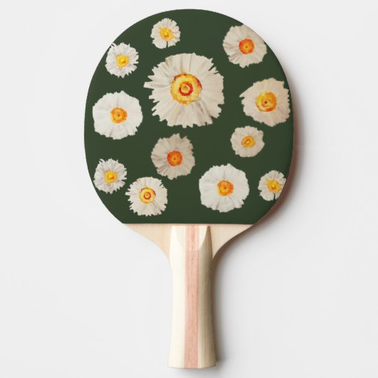 Daisies Tekening Ping Pong Paddle, Rood Rubber Ter Tafeltennisbatje (Voorkant)