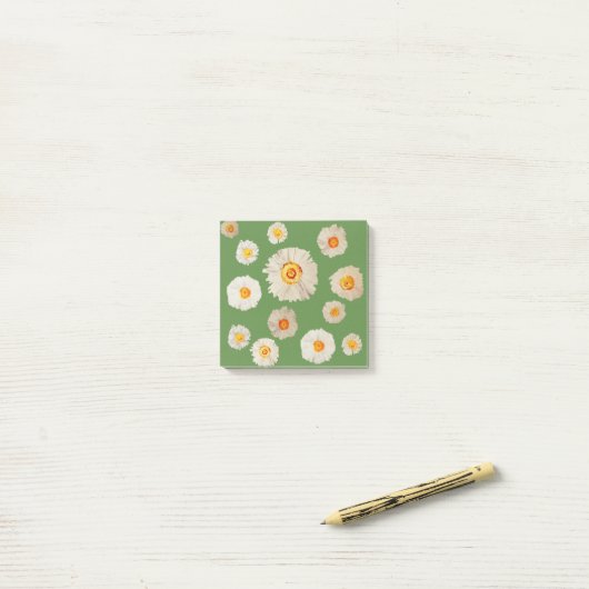Daisies Tekening Post-it® notes, Dagelijks patroon Post-it® Notes (Op bureau)