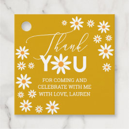 Daisies Thank you tags Mustard Bedankjes Labels