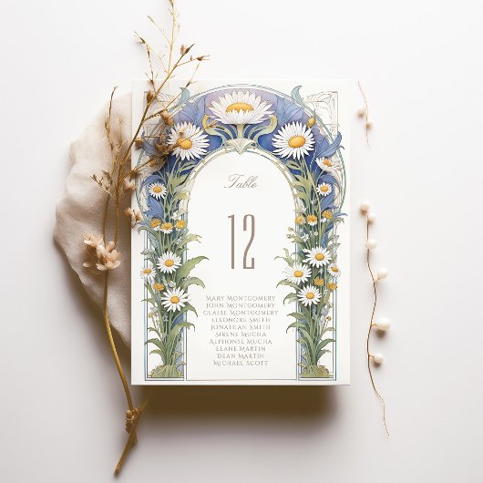 Daisies Trouwtafel Nummer Kaart