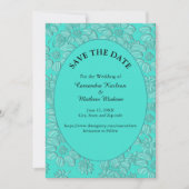 Daisies Turquoise Bewaar de datum & Fotokaart Save The Date (Voorkant)