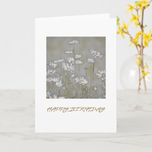 DAISIES VERJAARDAG KAART (Gele Bloem)