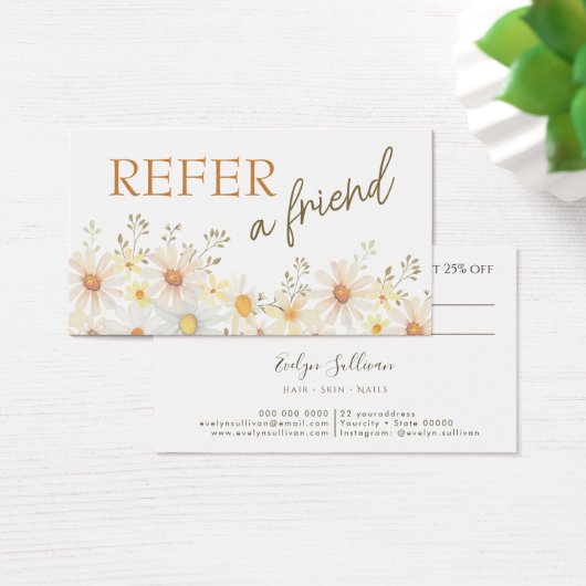 Daisies verwijzingskaart visitekaartje (Bureau)