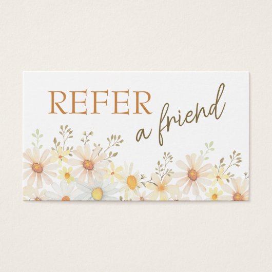 Daisies verwijzingskaart visitekaartje (Voorkant)