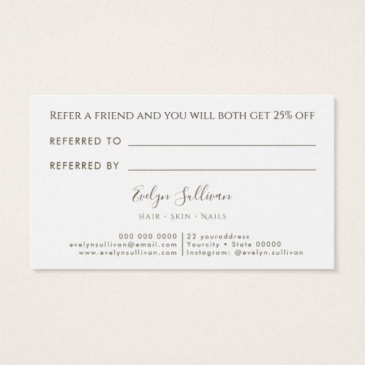 Daisies verwijzingskaart visitekaartje (Achterkant)