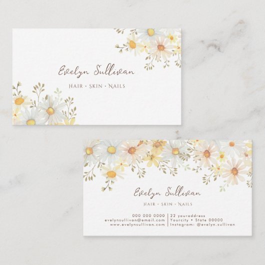 Daisies visitekaartje (Voorkant / Achterkant)