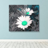 Daisies (w/Green) Wrapped Canvas Afdruk (Insitu (Houten vloer))