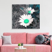 Daisies (w/Green) Wrapped Canvas Afdruk (Insitu (Woonkamer))