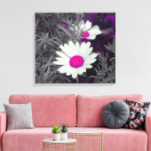 Daisies (w/Roze) Gewikkeld Canvas Afdruk (Insitu (Woonkamer))