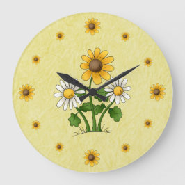 Daisies Wall Clock Grote Klok