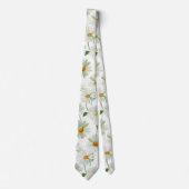 Daisies Watercolor Floral Pattern Stropdas (Voorkant)