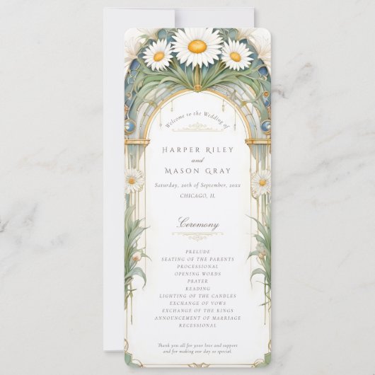 Daisies Wedding Ceremony Programma (Voorkant)