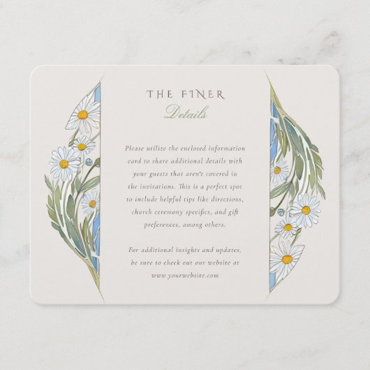  Daisies Wedding Informatie Informatiekaartje (Voorkant)