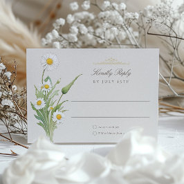  Daisies Wedding RSVP Kaart