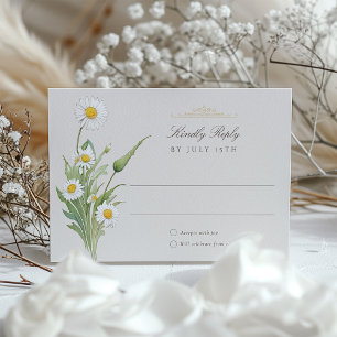  Daisies Wedding RSVP Kaart