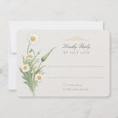  Daisies Wedding RSVP Kaart (Voorkant)