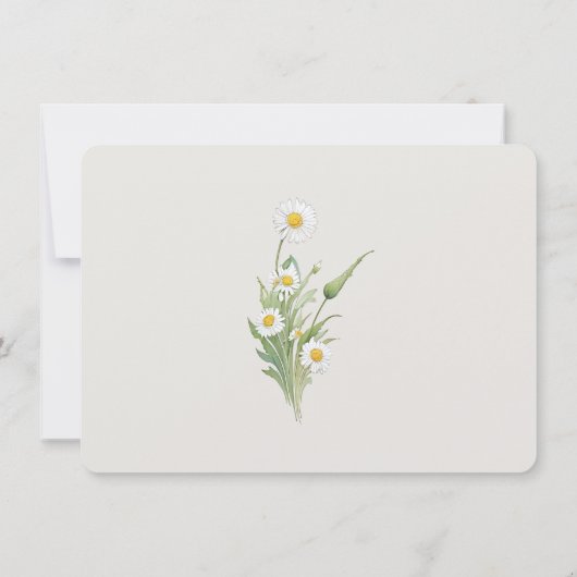  Daisies Wedding RSVP Kaart (Achterkant)