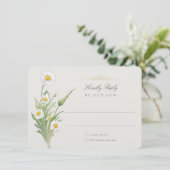  Daisies Wedding RSVP Kaart (Staand voorkant)