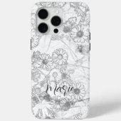 Daisies weide lichtgrijs patroon Case-Mate iPhone case (Achterkant)