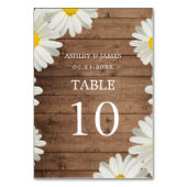  Daisies White Floral Rustic Wood Wedding Kaart (Achterkant)