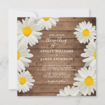  Daisies White Floral Rustic Wood Wedding