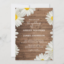  Daisies White Floral Rustic Wood Wedding
