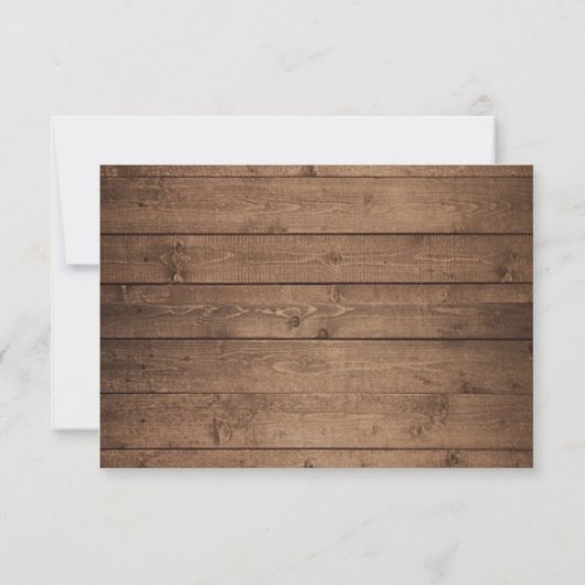 Daisies White Floral Rustic Wood Wedding RSVP Kaartje (Achterkant)