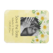Daisies White Yellow Floral Photo Save the Date Magneet (Horizontaal)