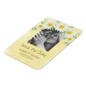 Daisies White Yellow Floral Photo Save the Date Magneet (Linkerzijde)