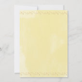 Daisies White Yellow Floral Script Wedding Invitat Kaart (Achterkant)