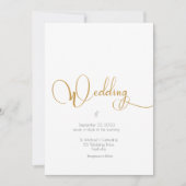 Daisies White Yellow Floral Script Wedding Invitat Kaart (Voorkant)