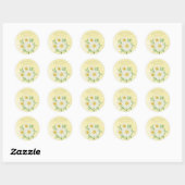 Daisies White Yellow Floral Typography Ronde Sticker (Vel)