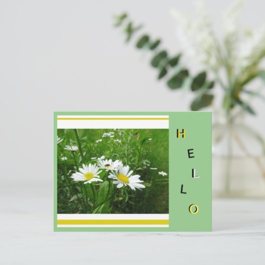 Daisies Wild Flowers Collage Cust. hallo Briefkaar Briefkaart (Staand voorkant)