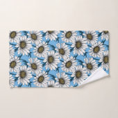 Daisies, wilde bloemen op blauw bad handdoek (Handdoek)