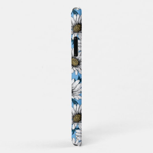 Daisies, wilde bloemen op blauw Case-Mate iPhone case (Achterkant/rechts)