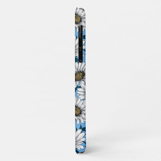 Daisies, wilde bloemen op blauw Case-Mate iPhone case (Achterkant/links)