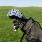 Daisies, wilde bloemen op blauw golfheadcover (Insitu)