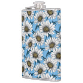 Daisies, wilde bloemen op blauw heupfles (Links)