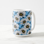 Daisies, wilde bloemen op blauw koffiemok (Voorkant rechts)