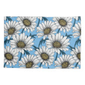 Daisies, wilde bloemen op blauw kussensloop (Achterkant-Links)