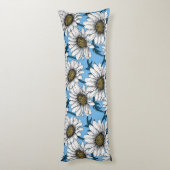 Daisies, wilde bloemen op blauw lichaamskussen (Achterkant (Verticaal))