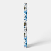Daisies, wilde bloemen op blauw samsung galaxy hoesje (Linkerkant)