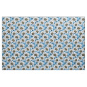 Daisies, wilde bloemen op blauw stof (Yard (91,4 cm))