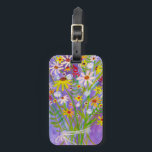 Daisies Wildflower Bouquet Waterverf Paars Bagagelabel<br><div class="desc">Voeg wat flair toe aan je bagage met dit kleurrijke bloempatroon. Hand geschilderd door mij, voor jou! Bekijk mijn winkel voor meer kleuren en patronen, plus accessoires zoals teenslippers, tassen, badmatten, handdoeken, cosmetische zakjes, mokken en douchegordijnen. Je kunt je eigen tekst altijd toevoegen. Laat me weten of je iets wilt...</div>