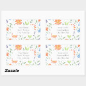 Daisies Wildflower Waterverf Flower Motif Rechthoekige Sticker (Vel)