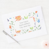 Daisies Wildflower Waterverf Flower Motif Rechthoekige Sticker (Envelop)