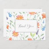 Daisies Wildflower Waterverf Motif Bedankkaart (Voorkant / Achterkant)